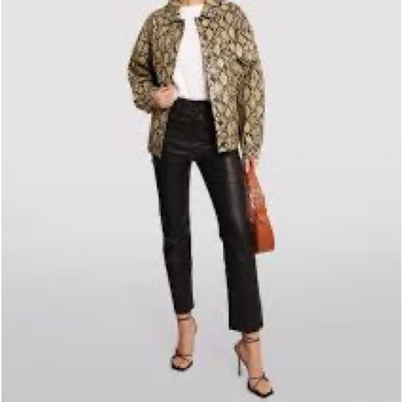 Good American Oversized Trucker Jacket in Snake NWT - Picture 1 of 5
